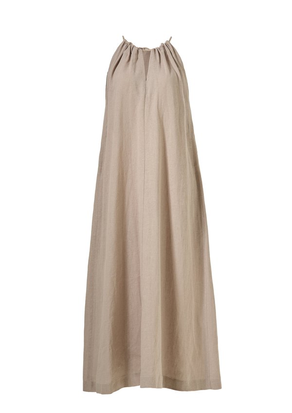 beige maternity maxi dress Buy Beige Knee Length One Piece cotton Dress With Belt S main image 1