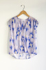 Bella Dahl Cap Sleeve Abstract Shirt - Iris Floral - Thumbnail 1