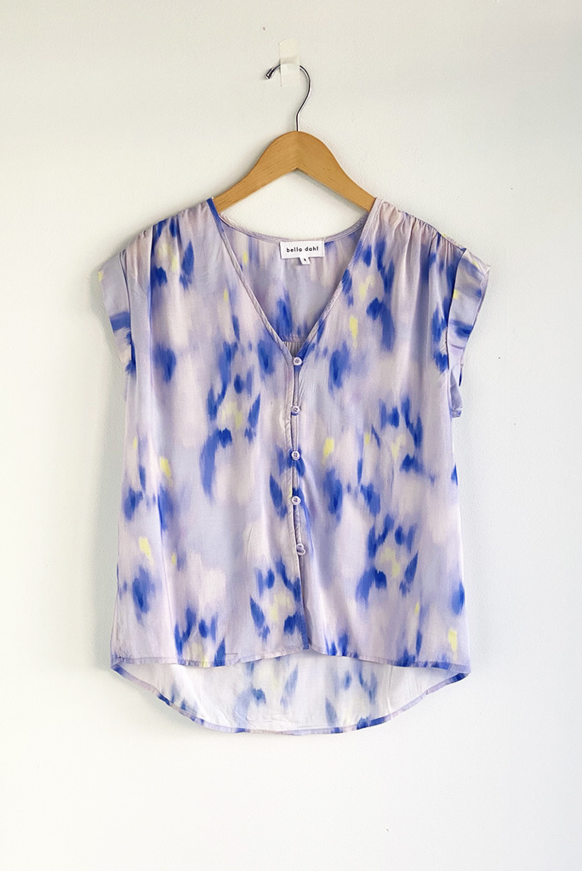 Bella Dahl Cap Sleeve Abstract Shirt - Iris Floral - Image 1 of 3