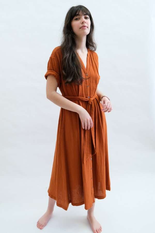 chinese dress ladies Ian Peters Earth Tone Printed Maxi Dress main image 0