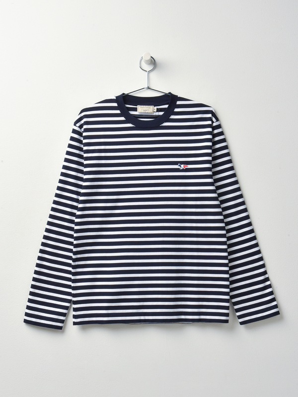 Maison Kitsuné TRICOLOR FOX PATCH CLASSIC MARIN TEE-SHIRT - NAWH Maison Kitsuné TRICOLOR FOX PATCH CLASSIC MARIN TEE-SHIRT - NAWH