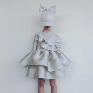 Kids Caroline Bosmans Child Gloss Satin Dress - Blue | Garmentory