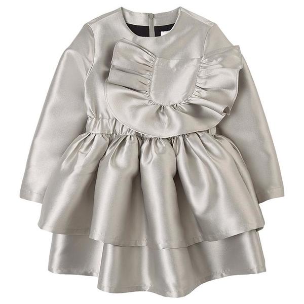 Kids Caroline Bosmans Child Gloss Satin Dress - Blue | Garmentory