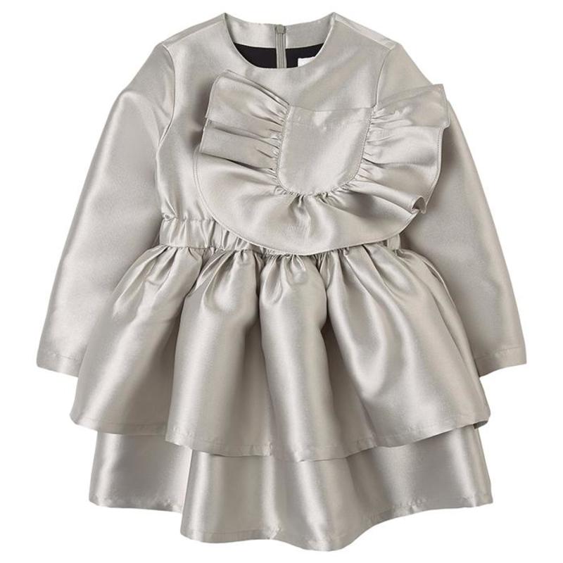 Kids Caroline Bosmans Child Gloss Satin Dress - Blue