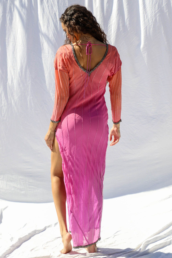 long dress booty This dress is Open back and butt scrunch Available in 3 colors S M L She is wearing a small