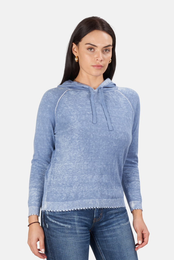 Minnie Rose Cotton/Cashmere Frayed 
