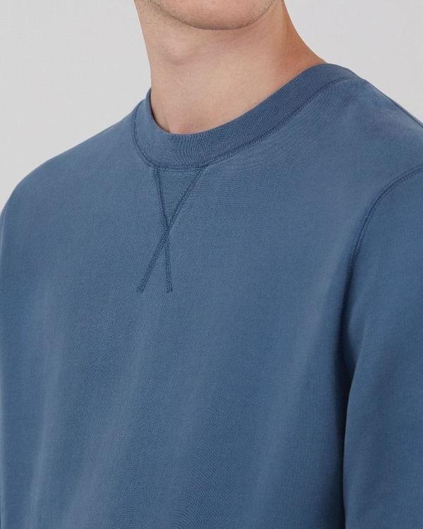 Sunspel Cotton loopback sweatshirt - smoke blue Sunspel Cotton loopback sweatshirt - smoke blue