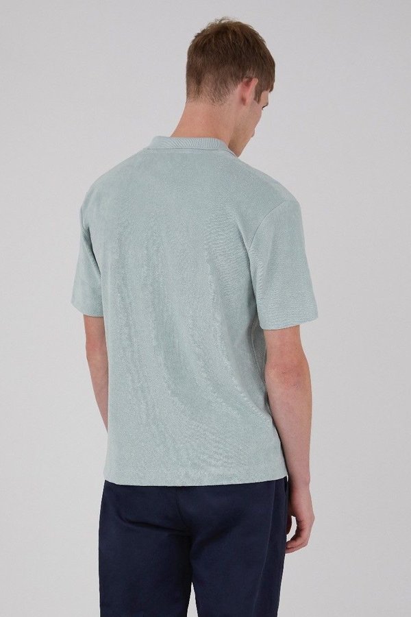 Sunspel Organic Cotton Towelling polo - dusky green Sunspel Organic Cotton Towelling polo - dusky green