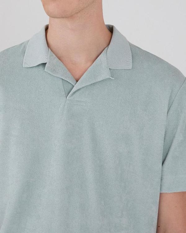 Sunspel Organic Cotton Towelling polo - dusky green Sunspel Organic Cotton Towelling polo - dusky green