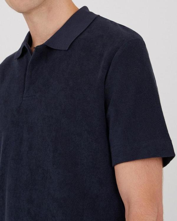 Sunspel Organic Cotton Towelling polo - navy Sunspel Organic Cotton Towelling polo - navy