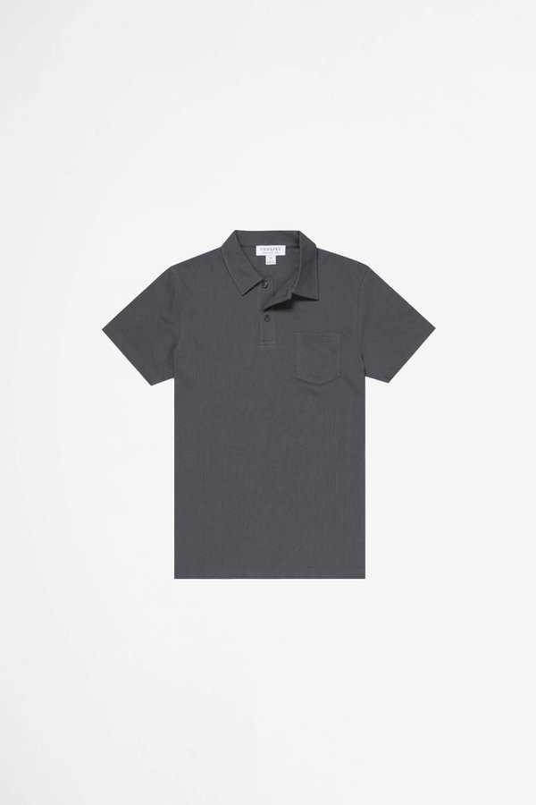 Sunspel Riviera polo shirt top - charcoal Sunspel Riviera polo shirt top - charcoal