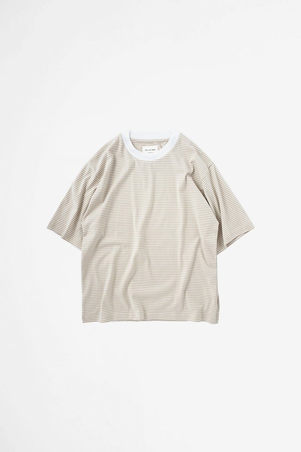 Still By Hand Striped half sleeve t-shirt - yellow/beige Still By Hand Striped half sleeve t-shirt - yellow/beige