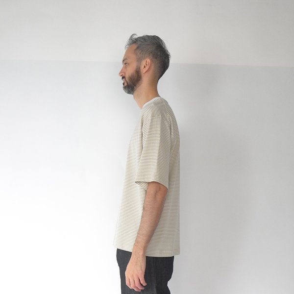 Still By Hand Striped half sleeve t-shirt - yellow/beige Still By Hand Striped half sleeve t-shirt - yellow/beige