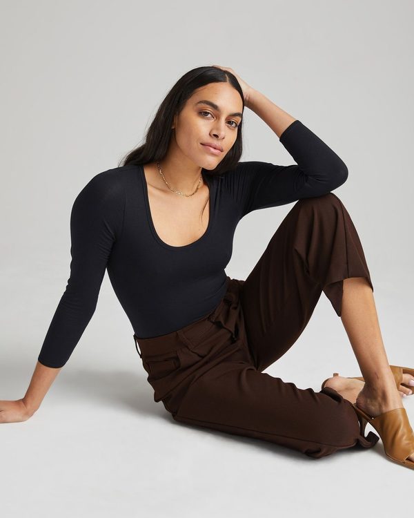 Richer Poorer Scoop Neck Bodysuit - Black Richer Poorer Scoop Neck Bodysuit - Black