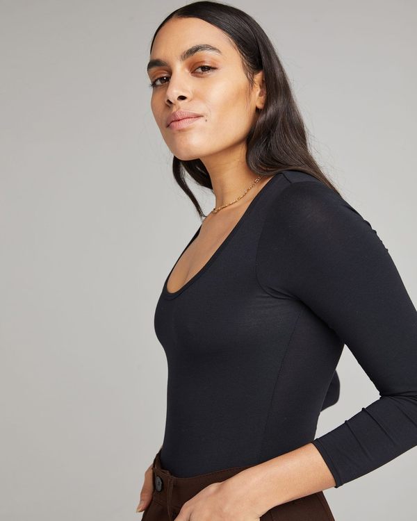 Richer Poorer Scoop Neck Bodysuit - Black Richer Poorer Scoop Neck Bodysuit - Black