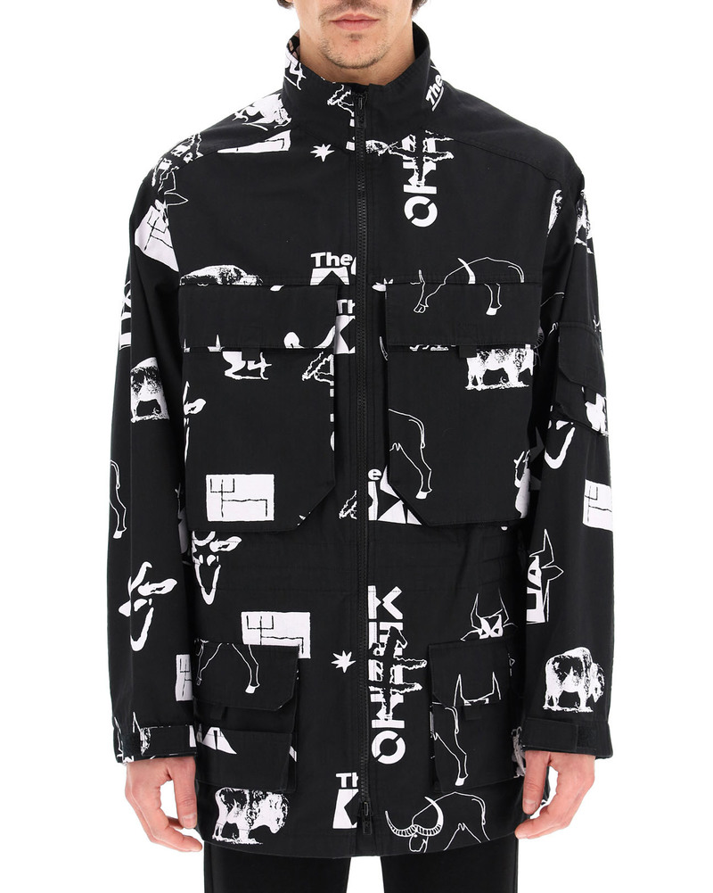 Kenzo Symbol Print Parka coat - Black | Garmentory