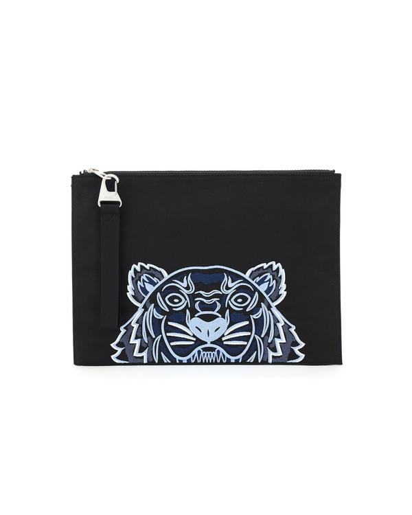 Kenzo Document Tiger Clutch - Black Kenzo Document Tiger Clutch - Black