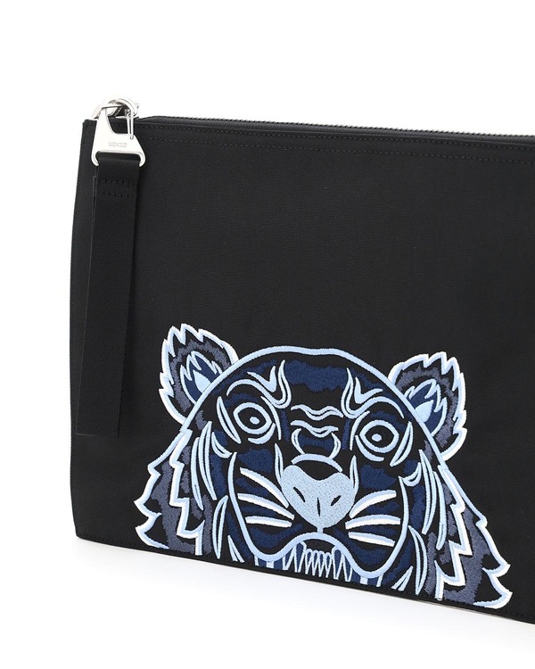 Kenzo Document Tiger Clutch - Black Kenzo Document Tiger Clutch - Black