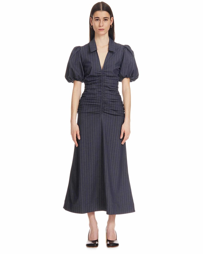 Ganni Fitted Striped Dress Garmentory