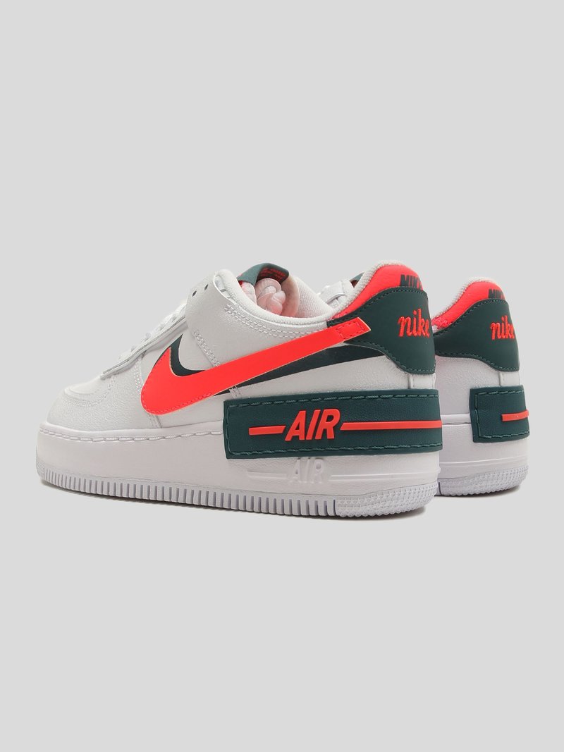 nike air force 1 shadow white dark teal solar red