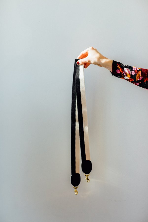 Clare V. Detachable Strap - Black/White Clare V. Detachable Strap - Black/White