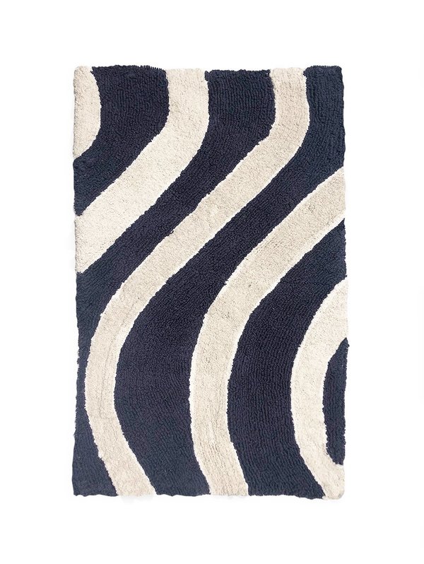 Mosey Me Wave Bath Mat - Navy Mosey Me Wave Bath Mat - Navy