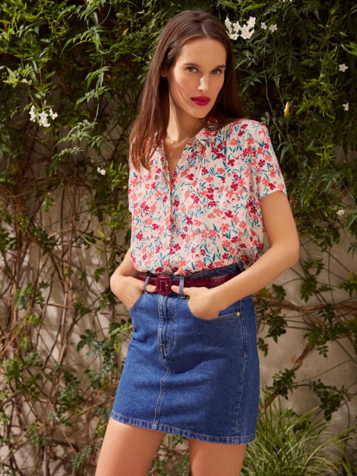 Des Petits Hauts Enou Floral Shirt - Marigold - Image 1 of 5