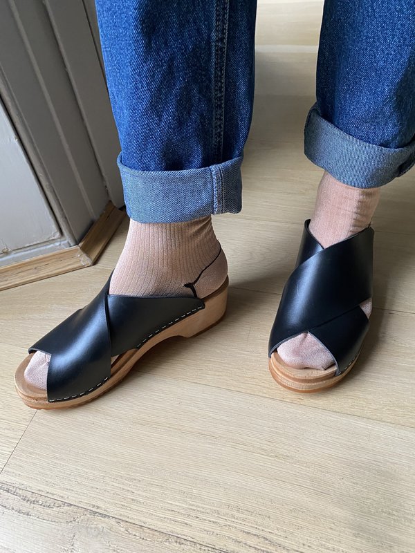 Tidy Street General Store Swedish Open Toe Clogs - Black Tidy Street General Store Swedish Open Toe Clogs - Black