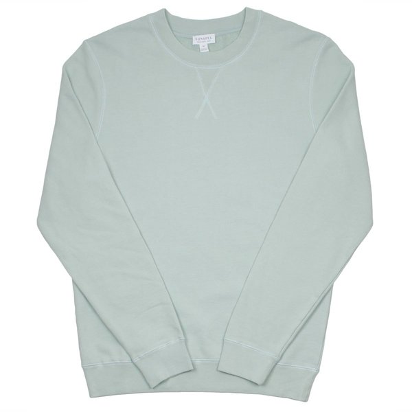 Sunspel Lopback Sweatshirt - Dusky Green Sunspel Lopback Sweatshirt - Dusky Green