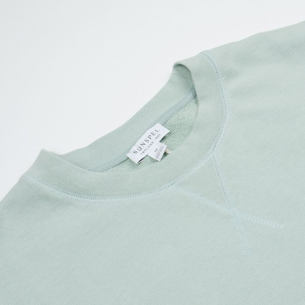 Sunspel Lopback Sweatshirt - Dusky Green Sunspel Lopback Sweatshirt - Dusky Green