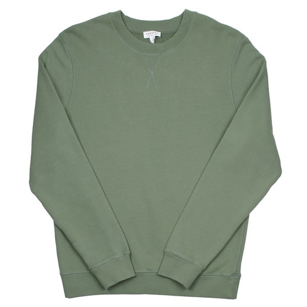 Sunspel Loopback Sweatshirt - Light Khaki Sunspel Loopback Sweatshirt - Light Khaki