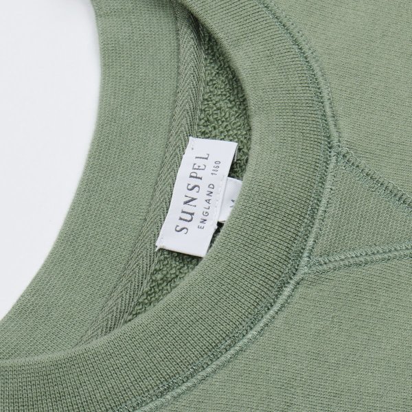 Sunspel Loopback Sweatshirt - Light Khaki Sunspel Loopback Sweatshirt - Light Khaki