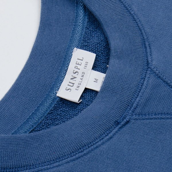 Sunspel Loopback Sweatshirt - Smoke Blue Sunspel Loopback Sweatshirt - Smoke Blue