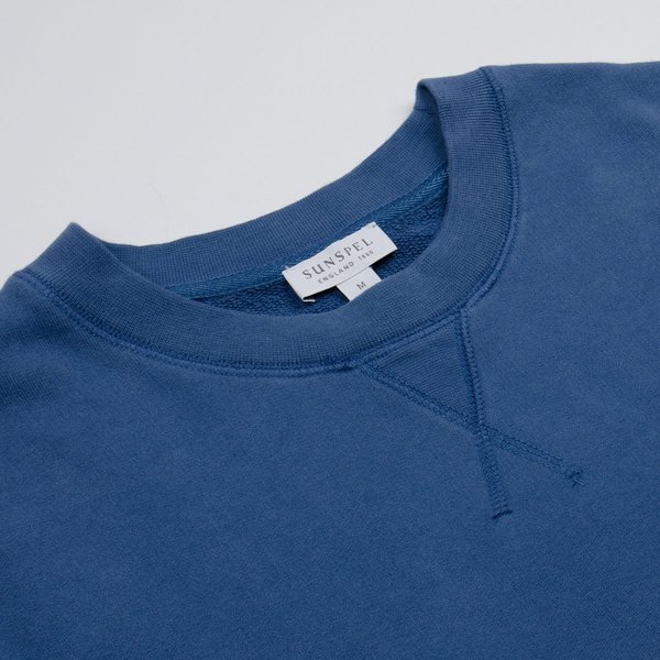 Sunspel Loopback Sweatshirt - Smoke Blue Sunspel Loopback Sweatshirt - Smoke Blue