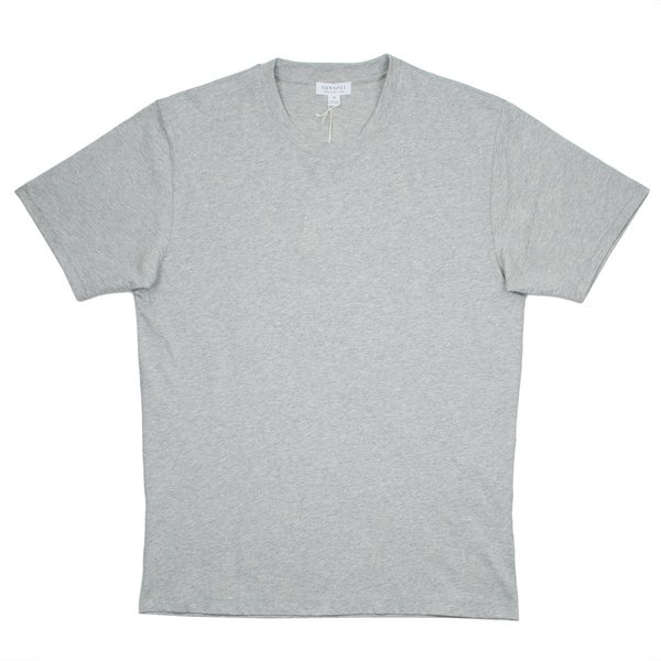 Sunspel Short Sleeve Riviera Crew Neck T-shirt - grey melange Sunspel Short Sleeve Riviera Crew Neck T-shirt - grey melange