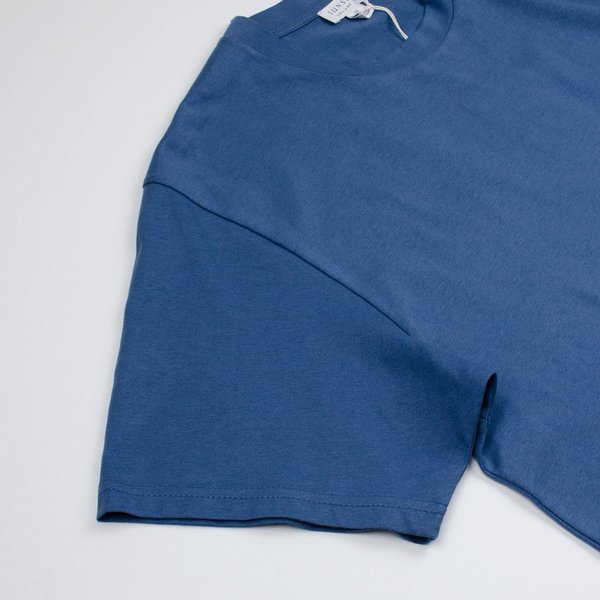 Sunspel Short Sleeve Riviera Crew Neck T-shirt - Smoke Blue Sunspel Short Sleeve Riviera Crew Neck T-shirt - Smoke Blue