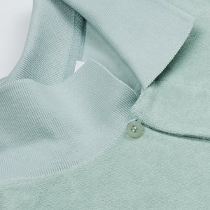Sunspel Short Sleeve Terry Polo - Dusky Green Sunspel Short Sleeve Terry Polo - Dusky Green