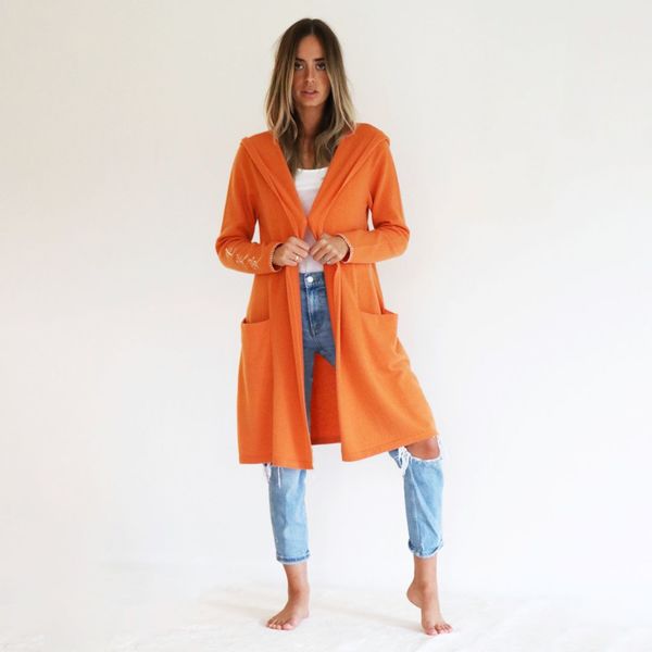 Farm Stand 4 Loving People Kanji Duster cardigan - orange Farm Stand 4 Loving People Kanji Duster cardigan - orange