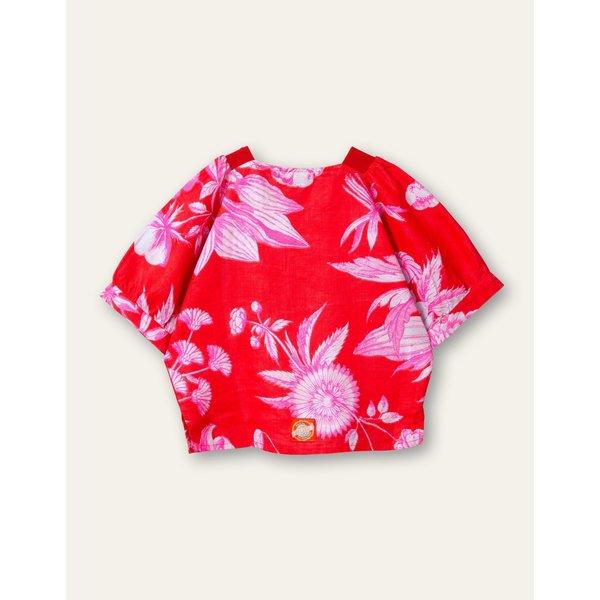 Kids Oilily Besty Linen Blouse - Orange Flower Kids Oilily Besty Linen Blouse - Orange Flower