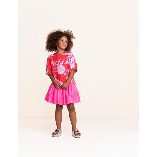 Kids Oilily Besty Linen Blouse - Orange Flower Kids Oilily Besty Linen Blouse - Orange Flower