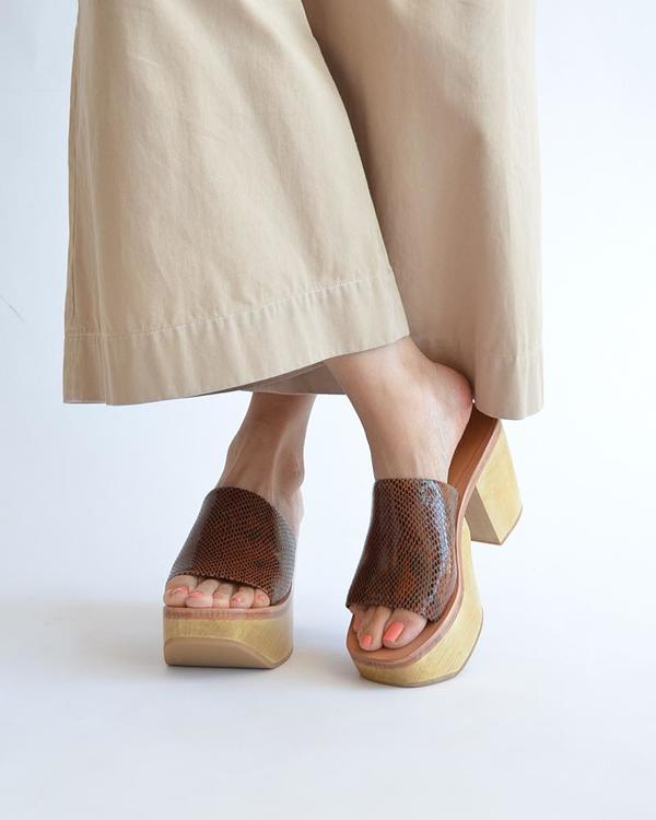 Rachel Comey Jibe Clog - brown snake print leather Rachel Comey Jibe Clog - brown snake print leather