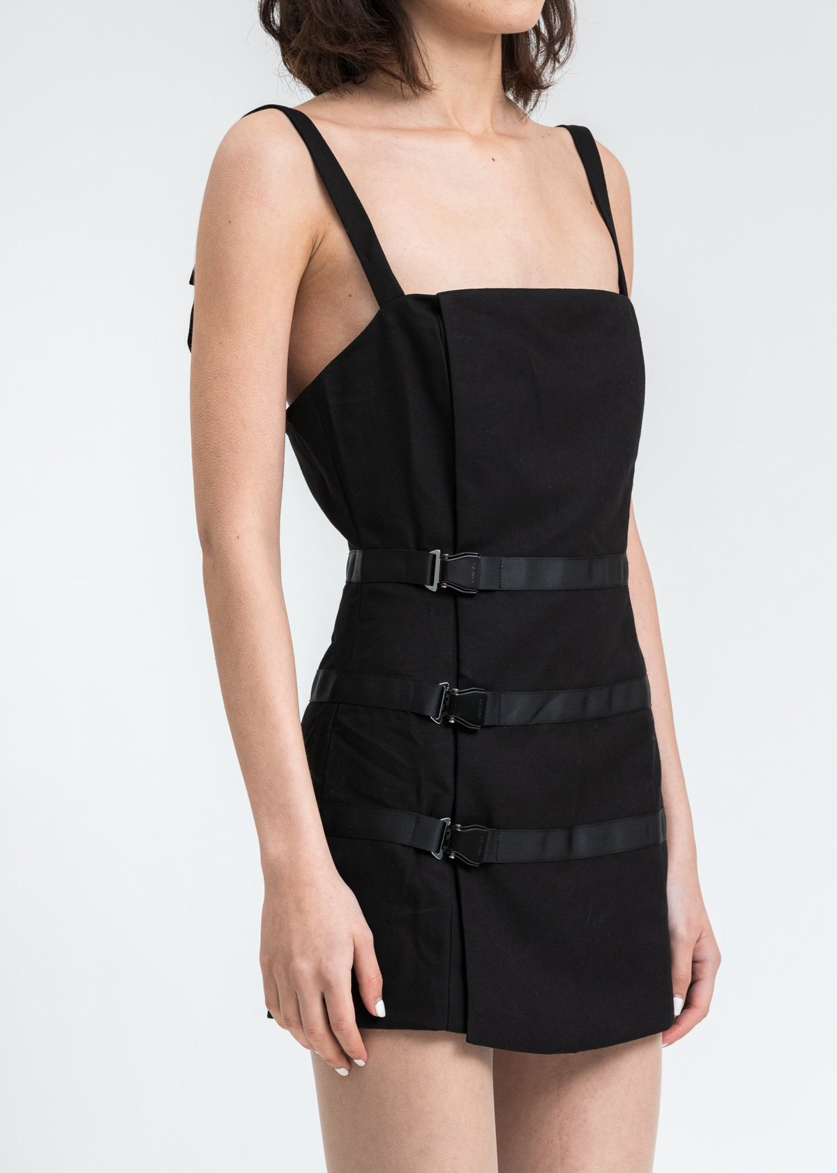 Danielle Guizio Mini Buckle Wrap Dress - Black | Garmentory Danielle Guizio Mini Buckle Wrap Dress - Black | Garmentory