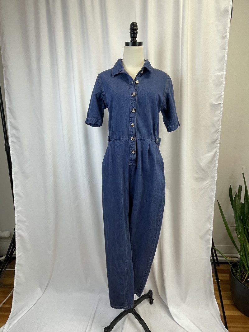 Pre-loved Miss Selfridge Denim Boiler Suit blue on Garmentory