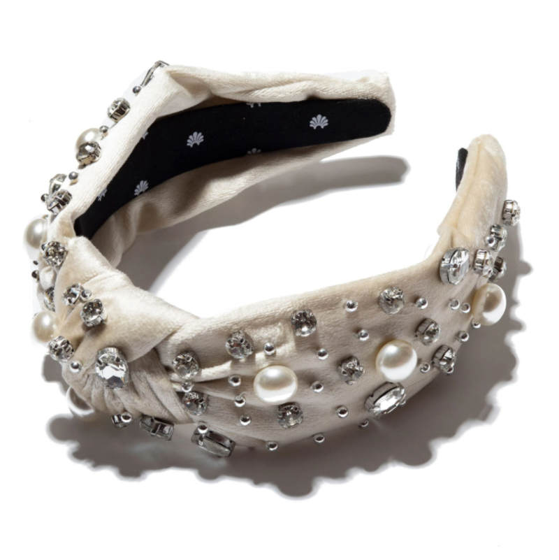 NWT! Lele Sadoughi Pearl Embellished Knotted Headband - Ivory LELE-WA321_V1.jpg main image 2