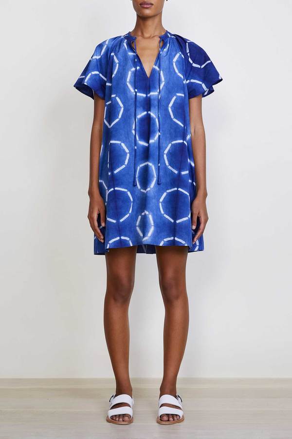 knee length dresses for ladies SHIBORI MINI BUBBLE DRESS