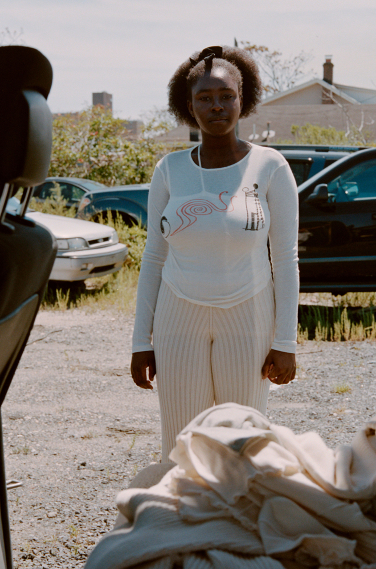 Baserange Bean Pants in Ecru main image 1
