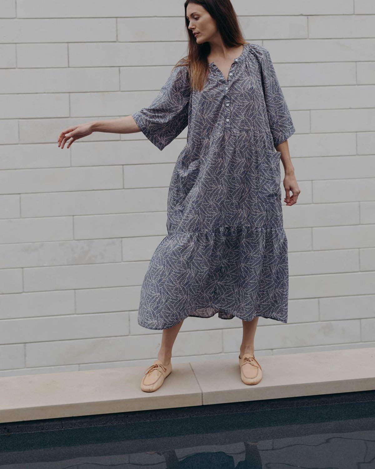 knee length dresses for ladies Jardin Stripe Cotton Poplin Mini Callie Dress main image 1