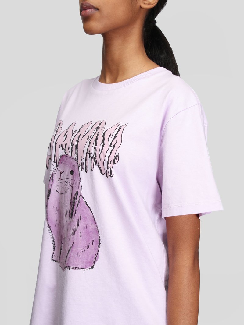 tシャツ 「ODDONEOUT」COSMOS RABBIT TIE T-SHIRTS レディース Ganni Overdyed Bunny T-Shirt - Orchid Bloom | Garmentory