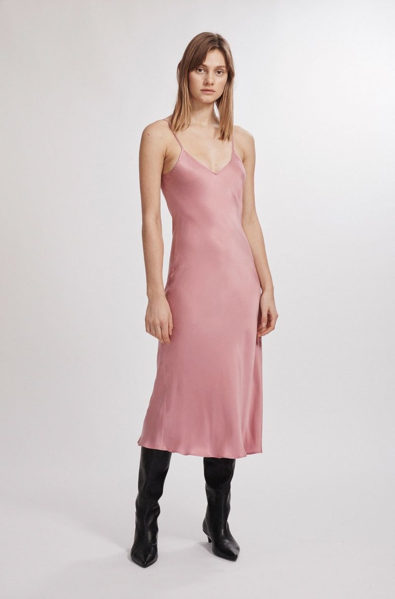 strapless open back dress Winslet Midi Dress In Pink Sequin  St Frock