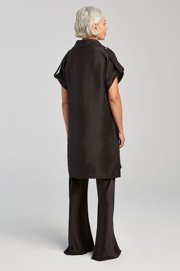 Silk Laundry DROP SHOULDER 60S DRESS - BLACK Silk Laundry DROP SHOULDER 60S DRESS - BLACK